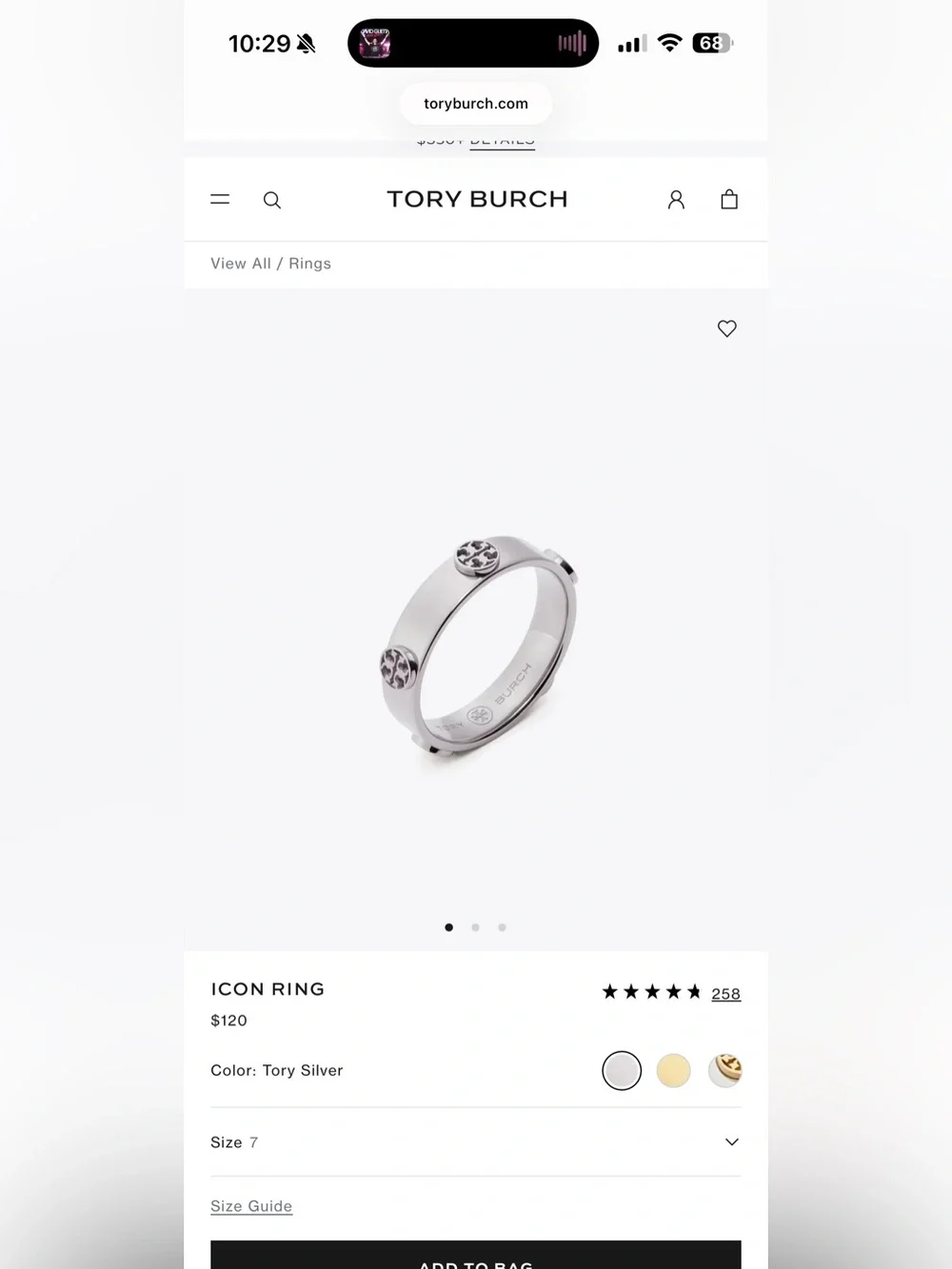 Tory Burch Icon Ring - Tory Silver